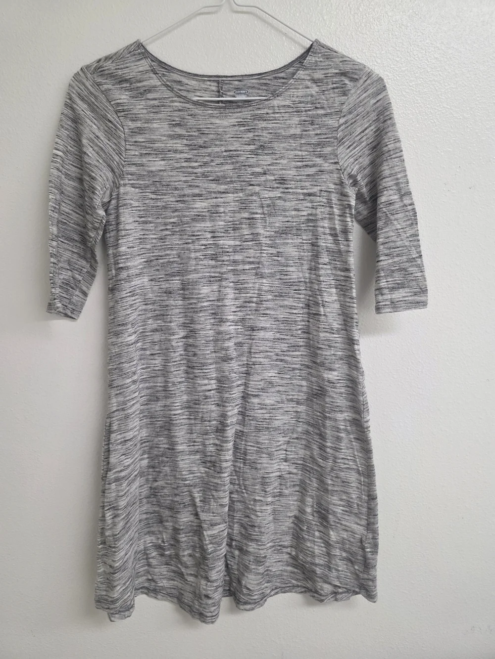 Old Navy Gray Space-Dye Long Sleeve Scoop Dress (0527)